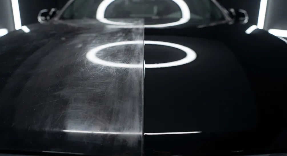 Paint correction close-up gloss finish