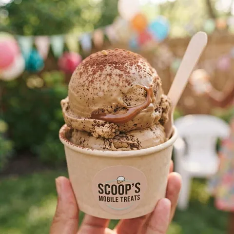 Affogato style scoop with espresso